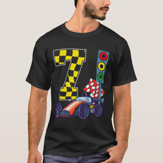 Camiseta 7 Birthday Boy Race Car Traffic Lights Racer 7 Y