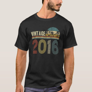 Camiseta 7 Birthday Boys and Girls Vintage 2016 7 Anos