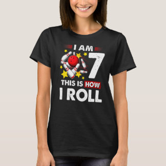 Camiseta 7 Birthday Boys Boliche É Assim Que Eu Rolo 7 Anos