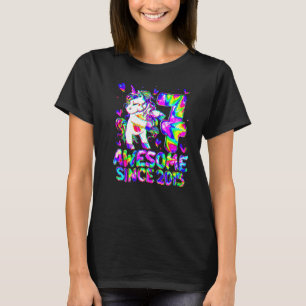 Camiseta 7 Birthday Colorful Tie Dye 7 Anos Unicorn G