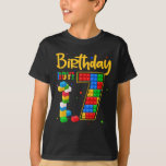 Camiseta 7 Birthday Gift 7 Anos<br><div class="desc">7 Birthday Gift 7 Anos Crianças De Blocos</div>