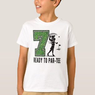 Camiseta 7 Birthday Gift Golf Player de 7 anos