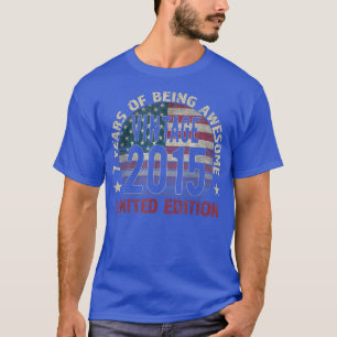 Camiseta 7 Birthday Gift Kids Vintage 2015 7 Anos -