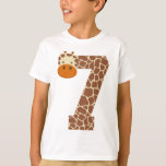 Camiseta 7 Birthday Giraffe Animal Boys Crianças de 7 Anos<br><div class="desc">Camisa de 7 Birthday Giraffe Animal para Meninos de 7 anos</div>