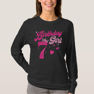 Camiseta 7 Birthday Girl Crown 7 Anos