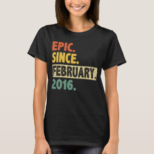 Camiseta 7 Birthday Incrível Desde Fevereiro De 2016 7 Anos