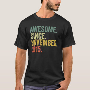 Camiseta 7 Birthday Incrível Desde Novembro De 2015 7 Anos 