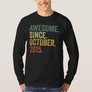 Camiseta 7 Birthday Incrível Desde Outubro De 2015 7 Anos