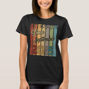 Camiseta 7 Birthday Incrível Desde Setembro De 2015 7 Anos
