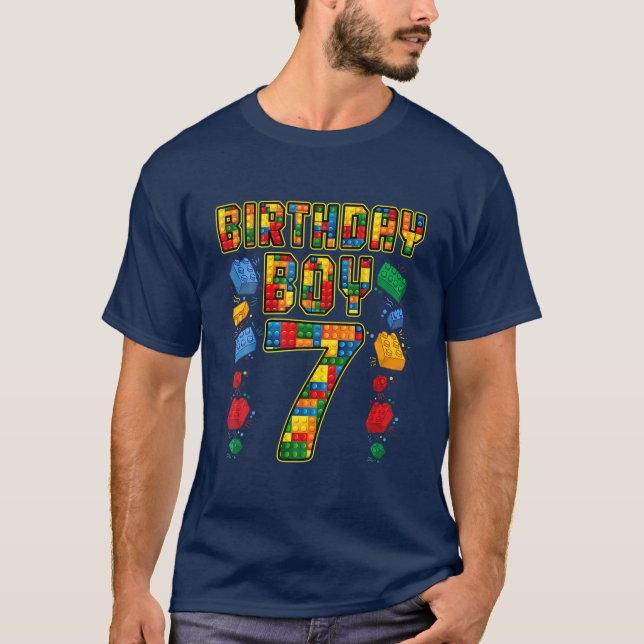 Camiseta 7 Birthday Master Builder 7 Anos (Frente)