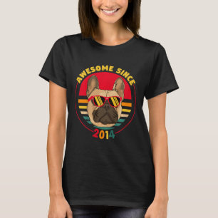 Camiseta 7 Birthday Retro French Bulldog Incrível Desde 20