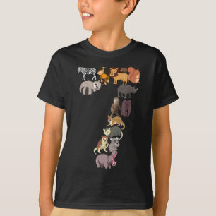 Camiseta 7 Birthday Safari ZooAnimal de 7 anos de idade