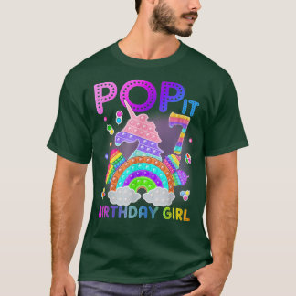 Camiseta 7 Birthday Unicorn Fidget Pop It Birthday Girl 7