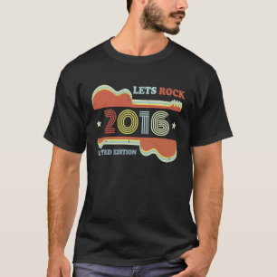 Camiseta 7 Birthday Vintage Guitar Retro Deixa Rock 2016