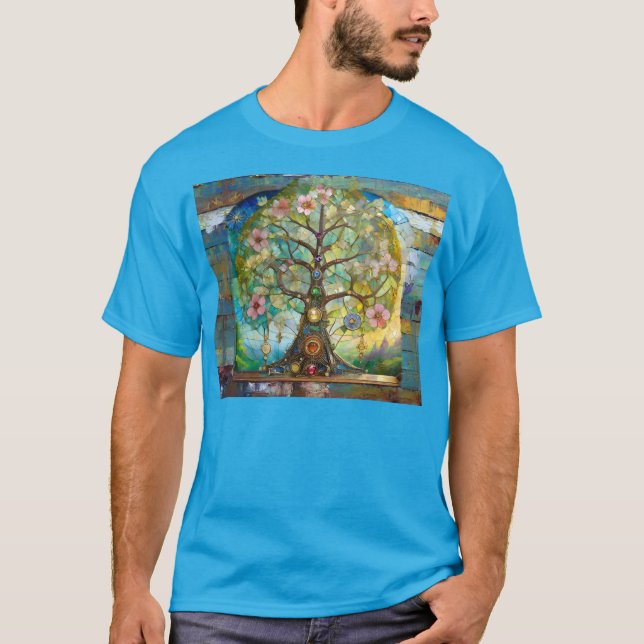 Camiseta 7 Chakra Blossoming Tree Of Life (Frente)