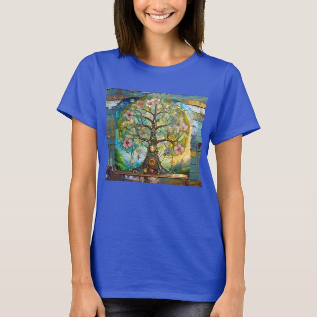 Camiseta 7 Chakra Blossoming Tree Of Life (Frente)