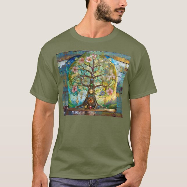 Camiseta 7 Chakra Blossoming Tree Of Life (Frente)