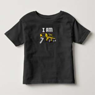 Camiseta 7 de aniversário Construção de escavador com 7 