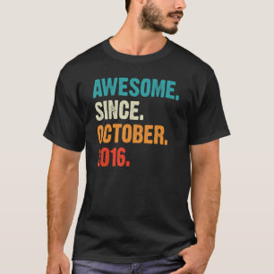 Camiseta 7 de Aniversário De 7 Anos De Idade Incrível Desde