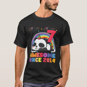 Camiseta 7 de Aniversário de 7 Anos de Idade, Panda Unicó