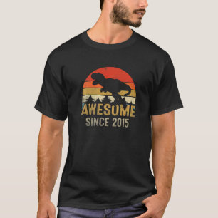 Camiseta 7 de Aniversário de 7 Anos Dinossaur Boy Incrível