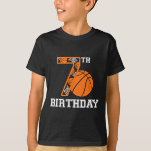 Camiseta 7 De Aniversário De Bysketbyll Para Crianças Menin