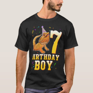 Camiseta 7 de Aniversário do Dragão Barbudo, Rapaz de 7 Ano