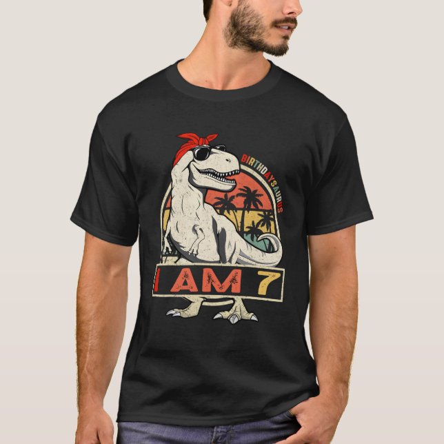 Camiseta 7 Dinossauro T Rex 7 (Frente)