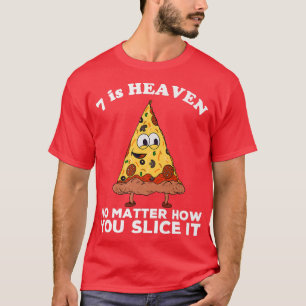 Camiseta 7 é Pizza de Aniversário de 7 Celestial Tema Engra