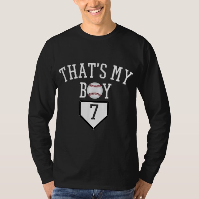 Camiseta 7 Esse É O Meu Menino Número De Baseball - Basebal (Frente)