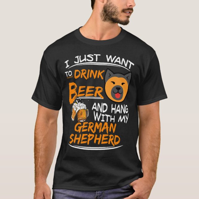 Camiseta 7 Eu só quero beber cerveja e ficar com meu alema (Frente)