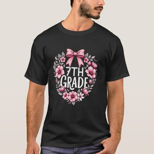 Camiseta 7 Grau Coquette Arco Rosa Professora Apprecia (Frente)