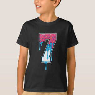 Camiseta 7 Número Sete Esportes Sorvete Gotejamento 67 Seis