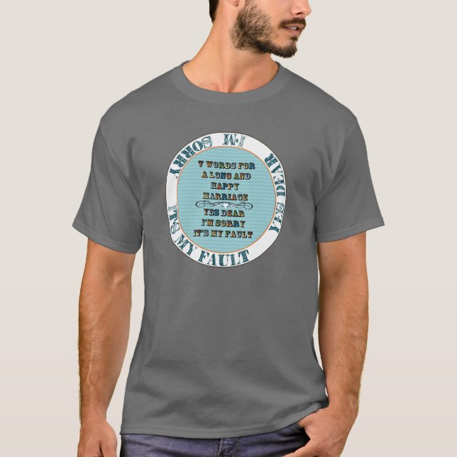 Camiseta 7 palavras para um Casamento longo e feliz (Frente)