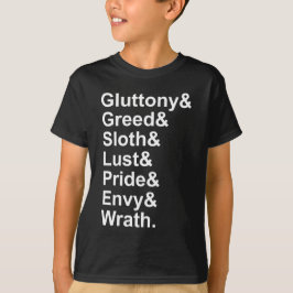 Camiseta 7 Pinos Mortais - Gluttony Lust Wrath Envelope