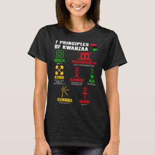 Camiseta 7 Princípios Da Celebração Pan-Africana De Kwanzaa