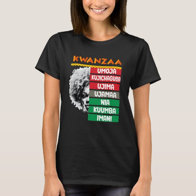 Camiseta 7 Princípios Do Kwanzaa4 (Frente)
