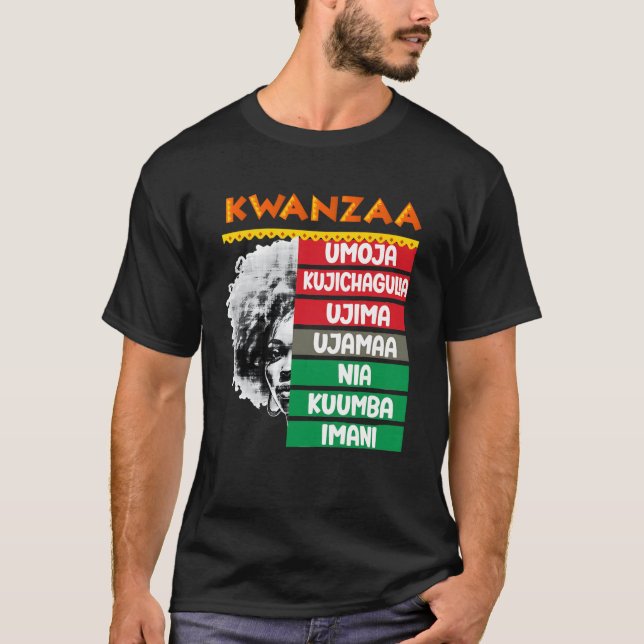 Camiseta 7 Princípios Do Kwanzaa4 (Frente)