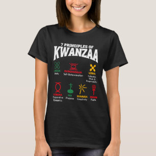 Camiseta 7 Princípios Dos Homens Do Orgulho Afro-Americano