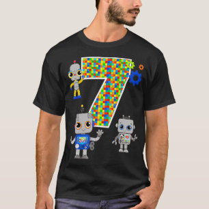 Camiseta 7 Robótica Festa de Aniversário do STEM 7 Anos