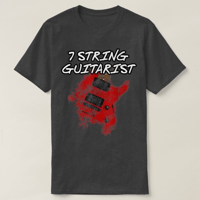 Camiseta 7 String Guitarist, Etended Range Guitar, Musician (Frente do Design)