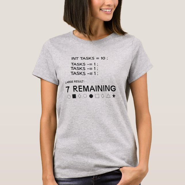 Camiseta 7 Tarefas Restantes Programador Codificação Divert (Frente)