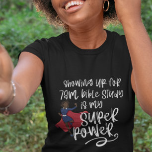 Camiseta 7am IRMÃ SUPER POWER (Pele Escura) Preto Curto