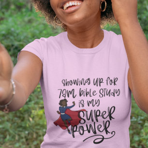 Camiseta 7am IRMÃ SUPER POWER (Pele Escura) Rosa Curto