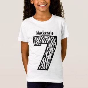 Camiseta 7o Costume V07G do ano de Seve da zebra da menina