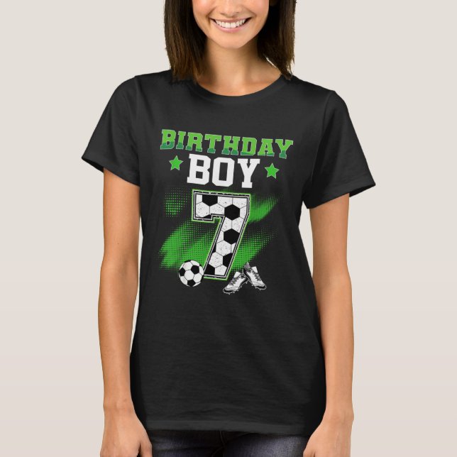 Camiseta 7th Birthday Boy Soccer 7 Year Old Sport 7yr Boys  (Frente)