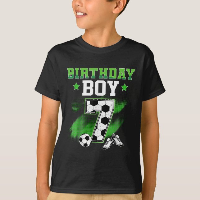 Camiseta 7th Birthday Boy Soccer 7 Year Old Sport 7yr Boys  (Frente)
