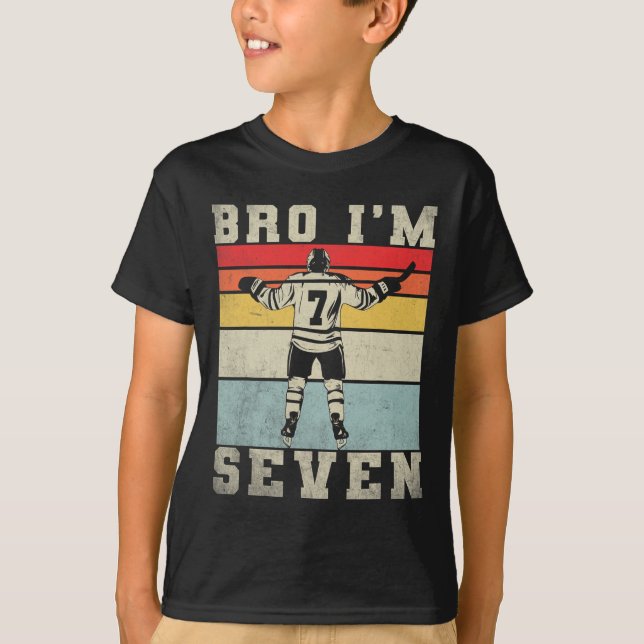 Camiseta 7th Birthday Ice Hockey Boy 7 Year Old Hockey Play (Frente)