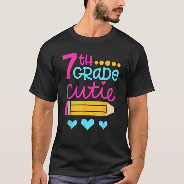Camiseta 7th Grade Cutie First Day of School Back to School (Frente)