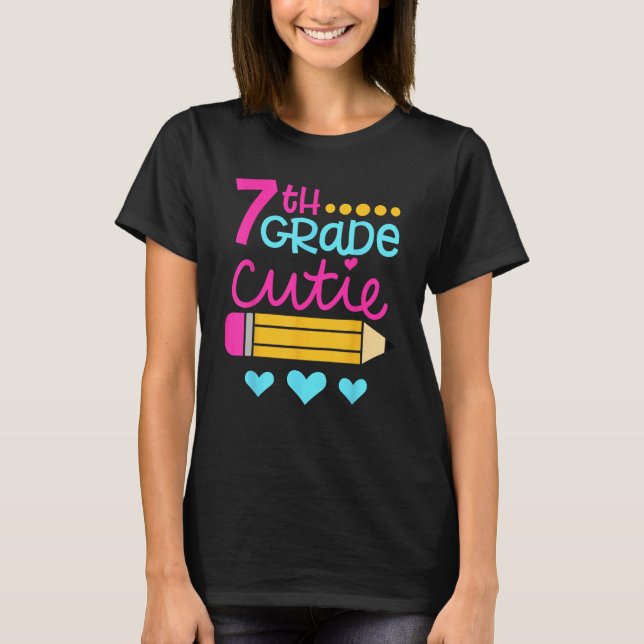 Camiseta 7th Grade Cutie First Day of School Back to School (Frente)